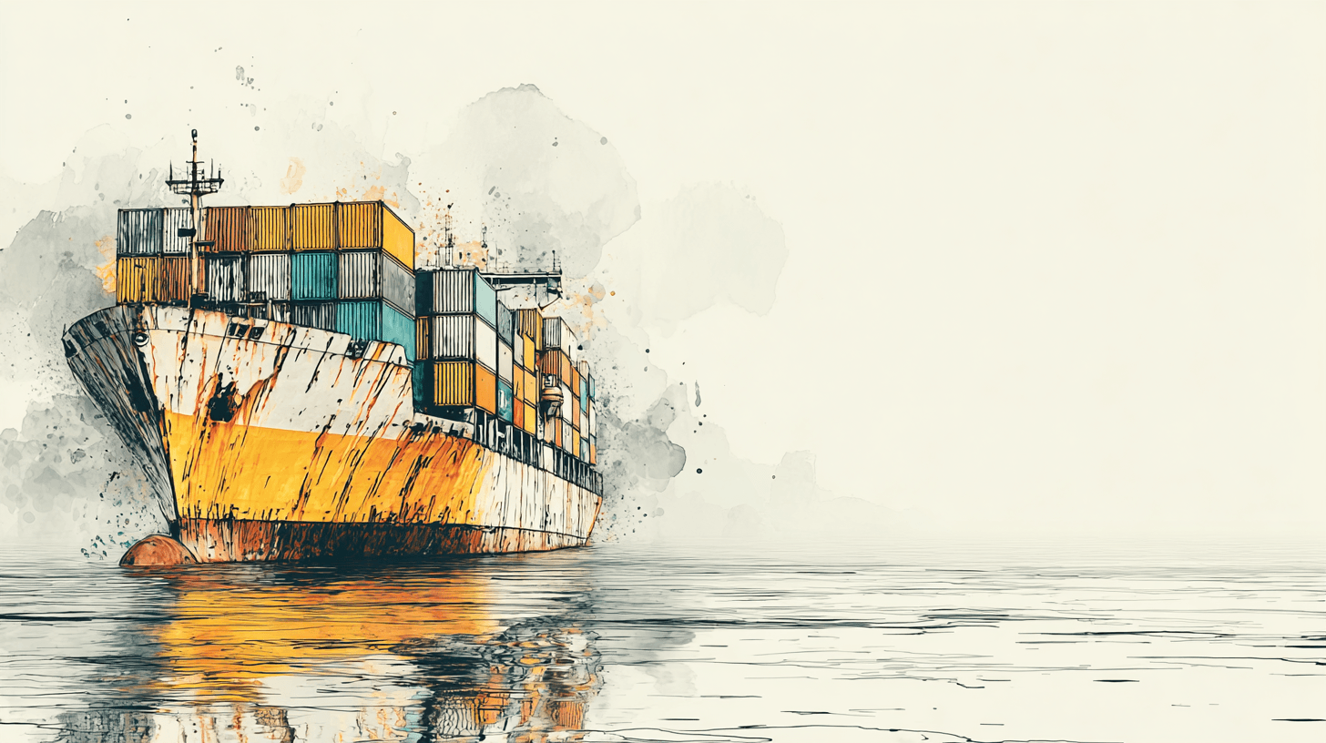 Cargo ship advances